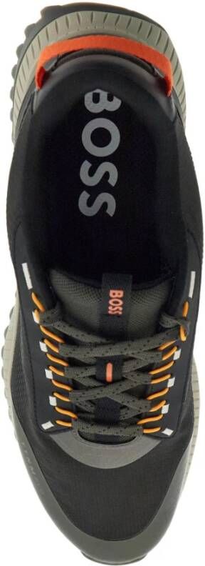 Boss Stedelijke ademende sneakers met oranje details Gray Heren