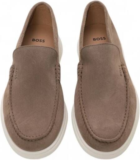 Boss Suède Loafer met Rubberen Zool