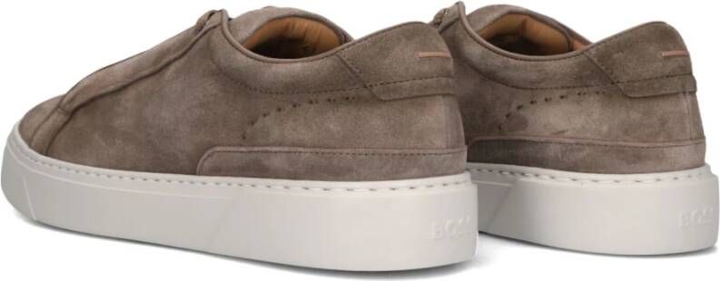 Boss Taupe Suède Stijlvolle Sneakers voor Heren