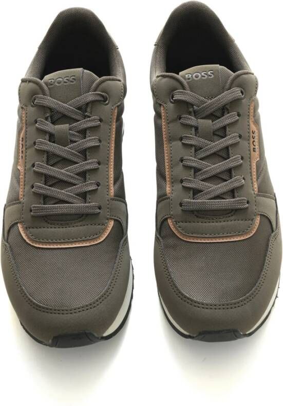 Boss Tweedkleurige Sneakers met Logo Green Heren