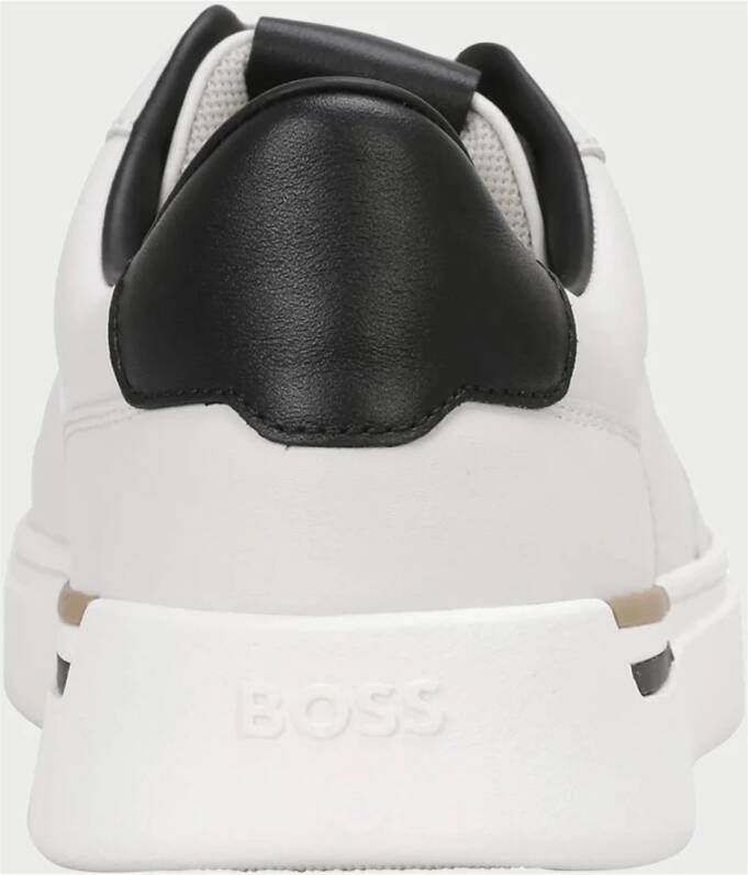 Boss Witte lage leren sneakers