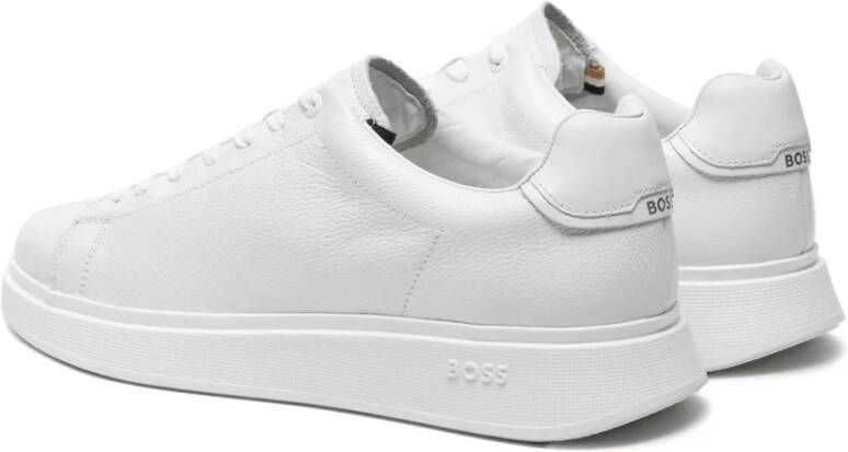 Boss Witte leren sneakers Bulton White Heren