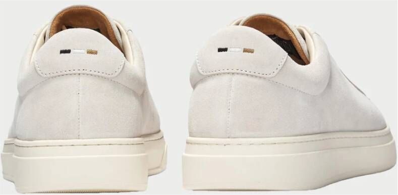 Boss Witte Suède Lage Top Sneakers