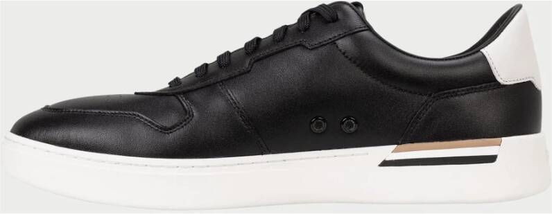 Boss Zwarte lage leren sneakers
