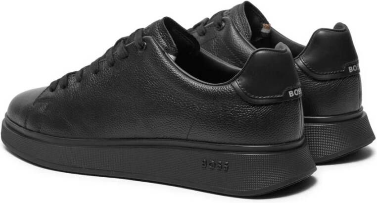 Boss Zwarte leren sneakers Black Heren