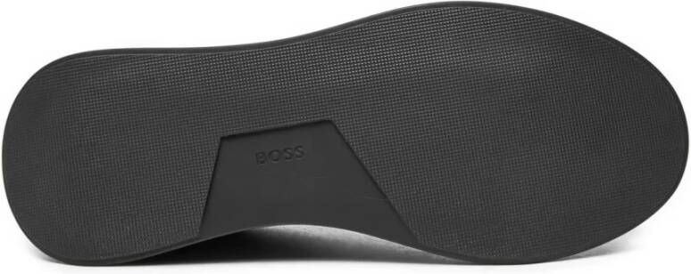 Boss Zwarte leren sneakers Black Heren