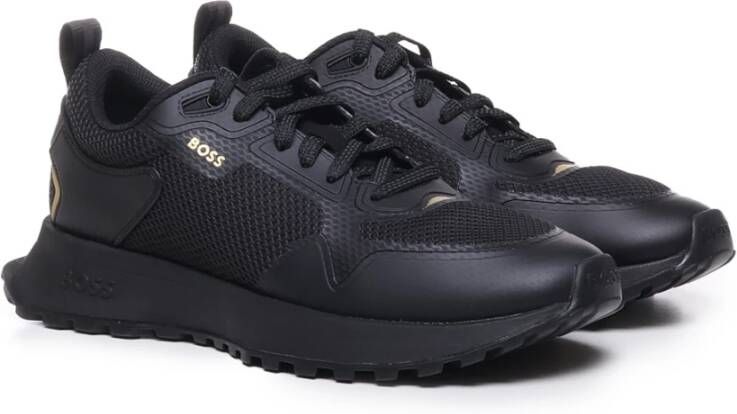 Boss Zwarte Sneakers met 98% Katoen Black Heren