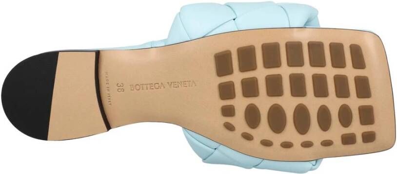 Bottega Veneta Blauwe Leren Slide Sandalen