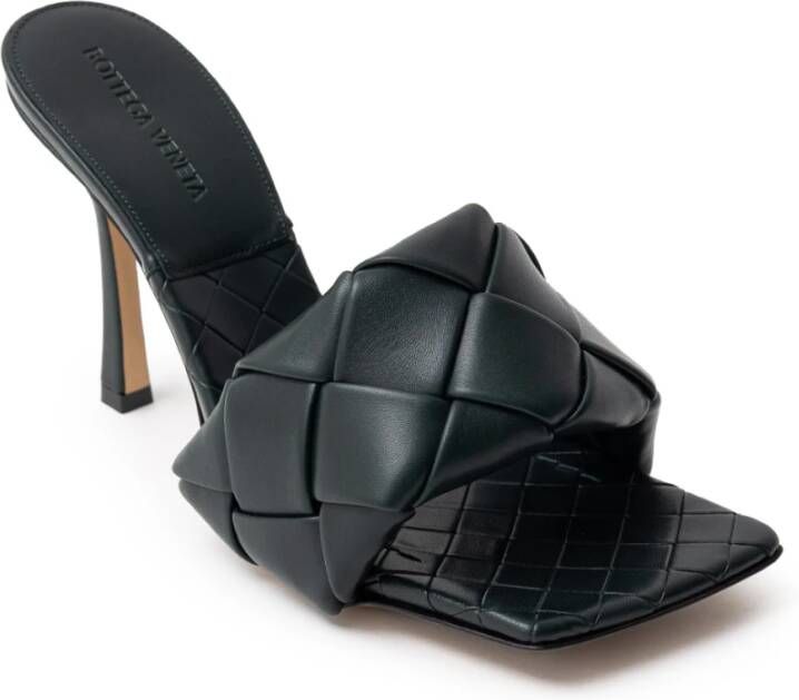 Bottega Veneta Donkergroene Sandaal Muiltje met Vierkante Neus