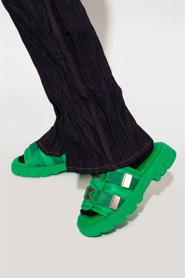 Bottega Veneta Flash slides Groen Heren