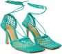 Bottega Veneta Groene Katoenen Leren Dames Sandaal Green Dames - Thumbnail 7