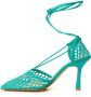 Bottega Veneta Groene Katoenen Leren Dames Sandaal Green Dames - Thumbnail 2