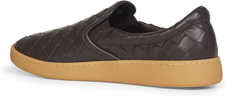 Bottega Veneta Intrecciato Slip-On Sneakers Bruin Leer