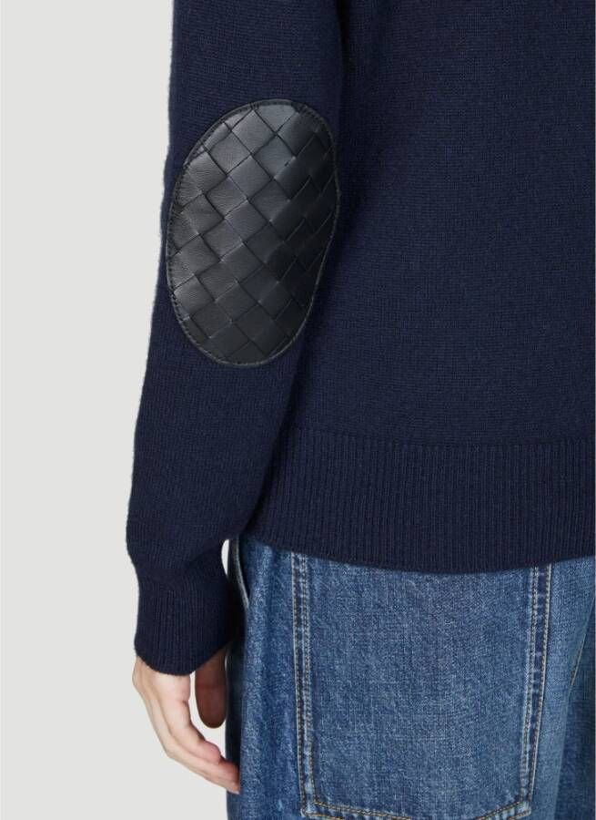 Bottega Veneta Kasjmiertrui met Leren Elleboogstukken