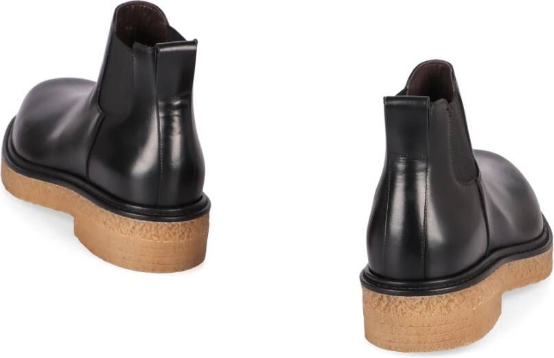 Bottega Veneta Leren Chelsea laarzen met stoffen inzetstukken