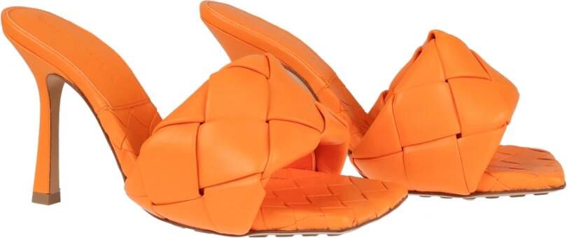 Bottega Veneta Leren sandalen voor warm weer Oranje Dames