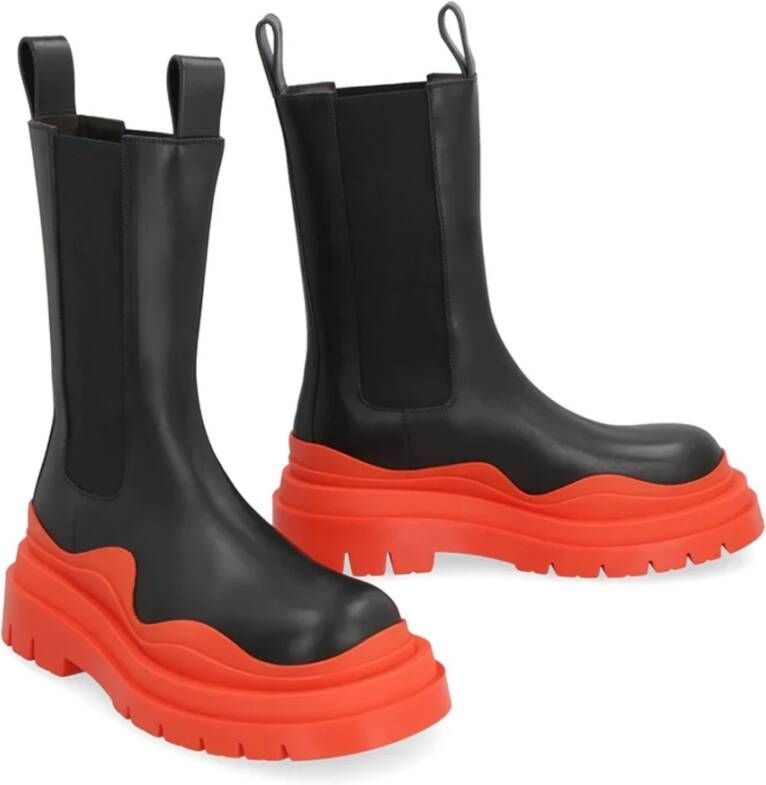 Bottega Veneta Leren Tire Boot Black Dames