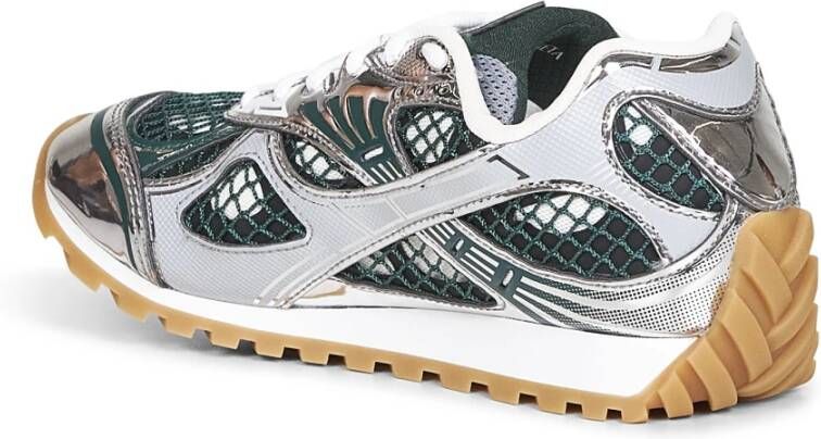 Bottega Veneta Mesh Sneakers met Metallic Inzetstukken