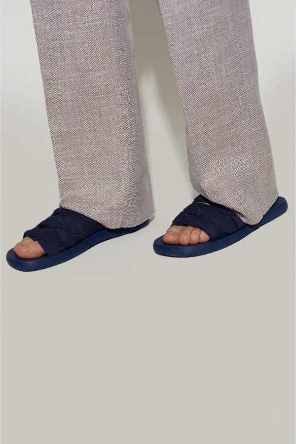 Bottega Veneta Plat slides Blauw Heren
