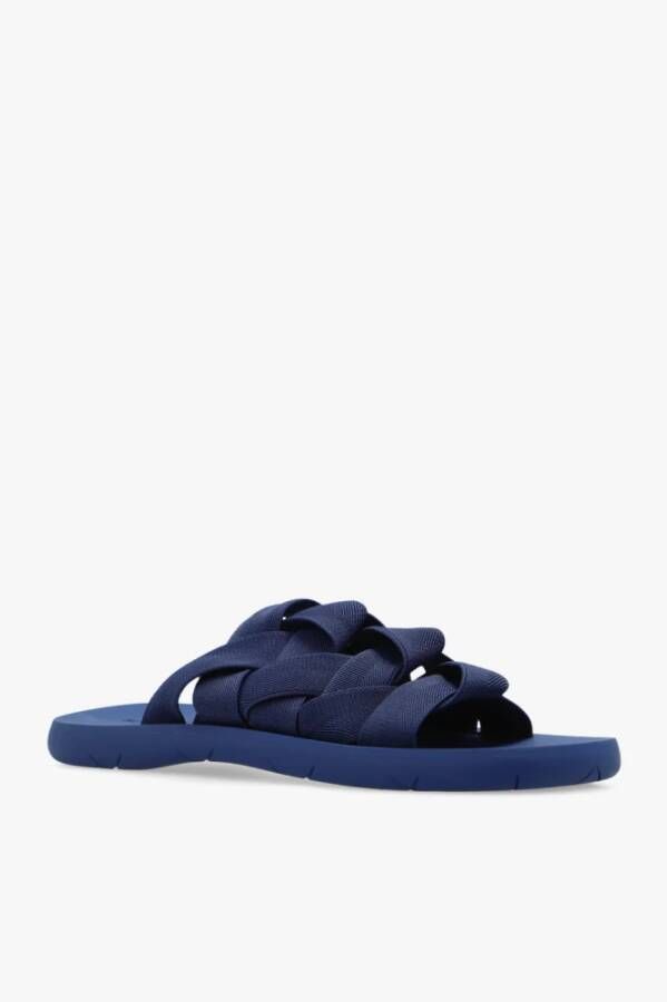 Bottega Veneta Plat slides Blauw Heren