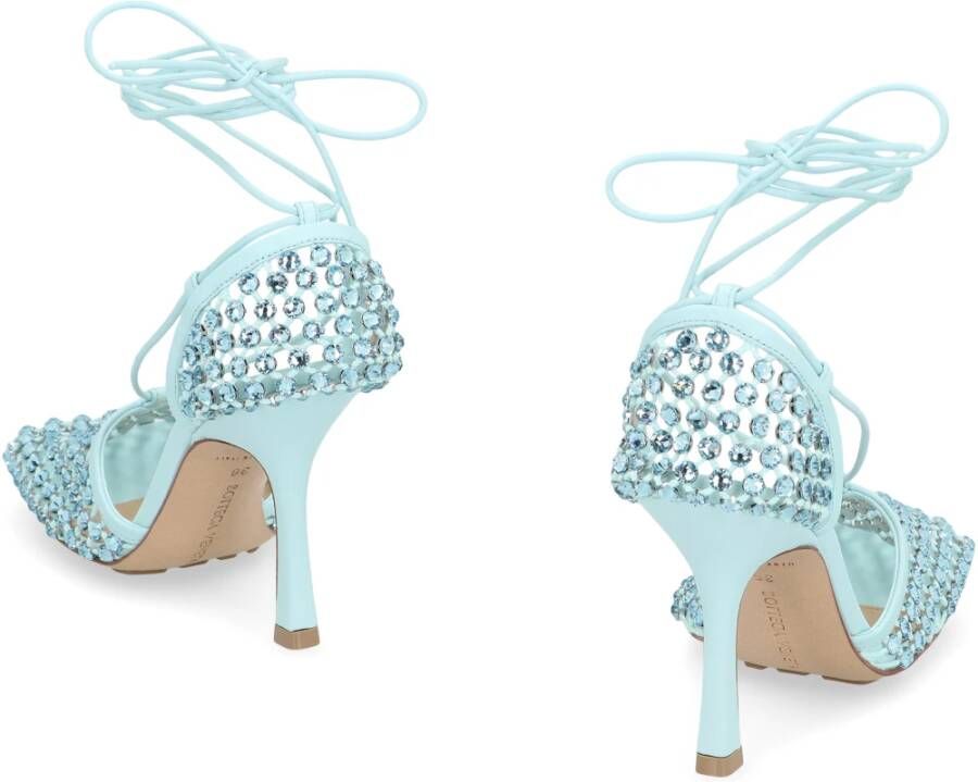 Bottega Veneta Rhinestone Hak Sandalen met Enkelbandjes