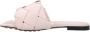 Bottega Veneta Roze Geweven Leren Platte Sandalen - Thumbnail 7