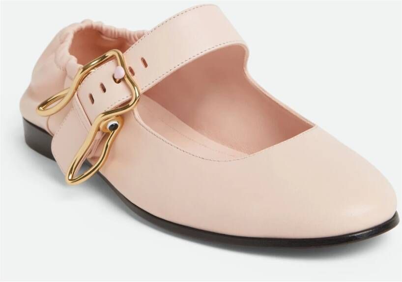 Bottega Veneta Roze Konijn Platte Schoenen met Intrecciato Detail