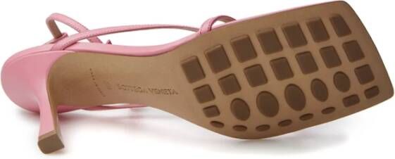 Bottega Veneta Roze Stretch Sandalen met Enkelband Pink Dames