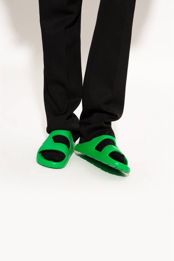 Bottega Veneta Band rubber slides Groen Heren