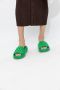 Bottega Veneta Gewatteerde Nappa Leren Slides Green Dames - Thumbnail 2