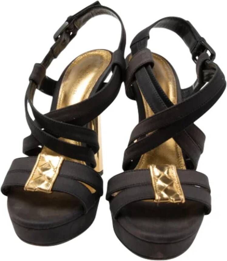 Bottega Veneta Vintage Pre-owned Canvas sandals Black Dames