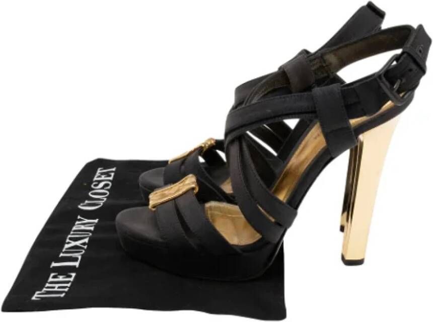 Bottega Veneta Vintage Pre-owned Canvas sandals Black Dames