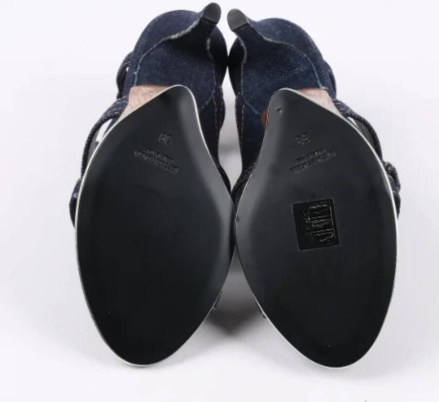 Bottega Veneta Vintage Pre-owned Canvas sandals Blue Dames