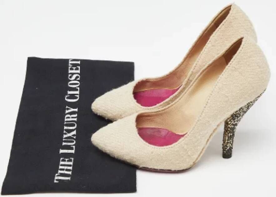Bottega Veneta Vintage Pre-owned Fabric heels Beige Dames