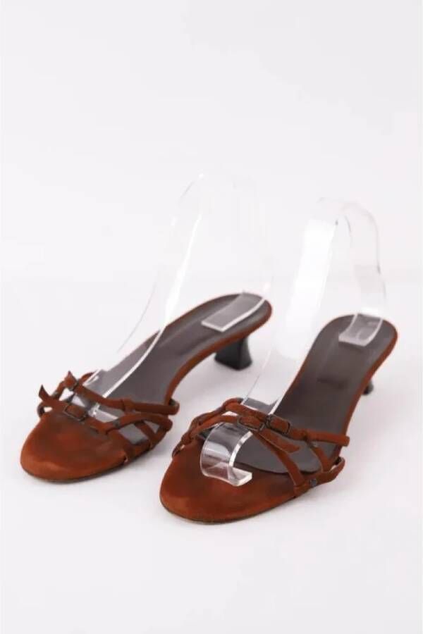 Bottega Veneta Vintage Pre-owned Fabric heels Brown Dames