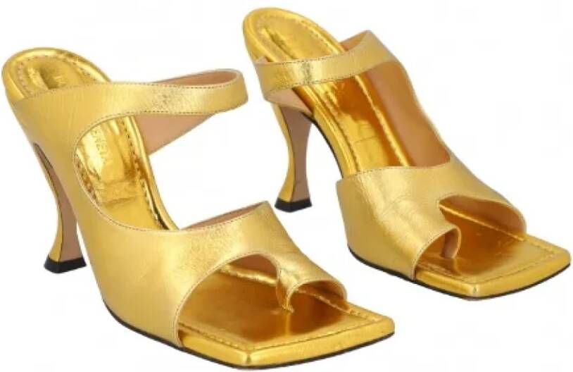 Bottega Veneta Vintage Pre-owned Fabric sandals Yellow Dames