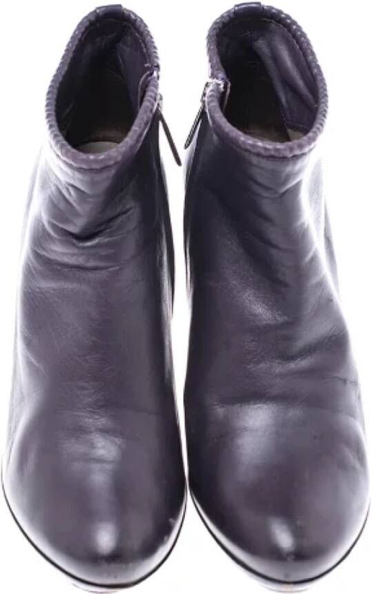 Bottega Veneta Vintage Pre-owned Leather boots Purple Dames