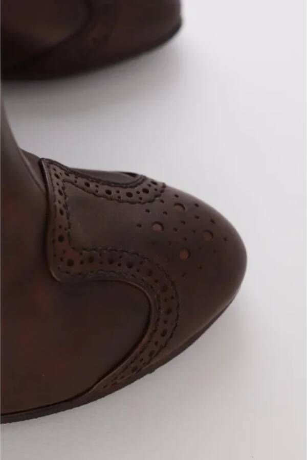 Bottega Veneta Vintage Pre-owned Leather boots Red Dames