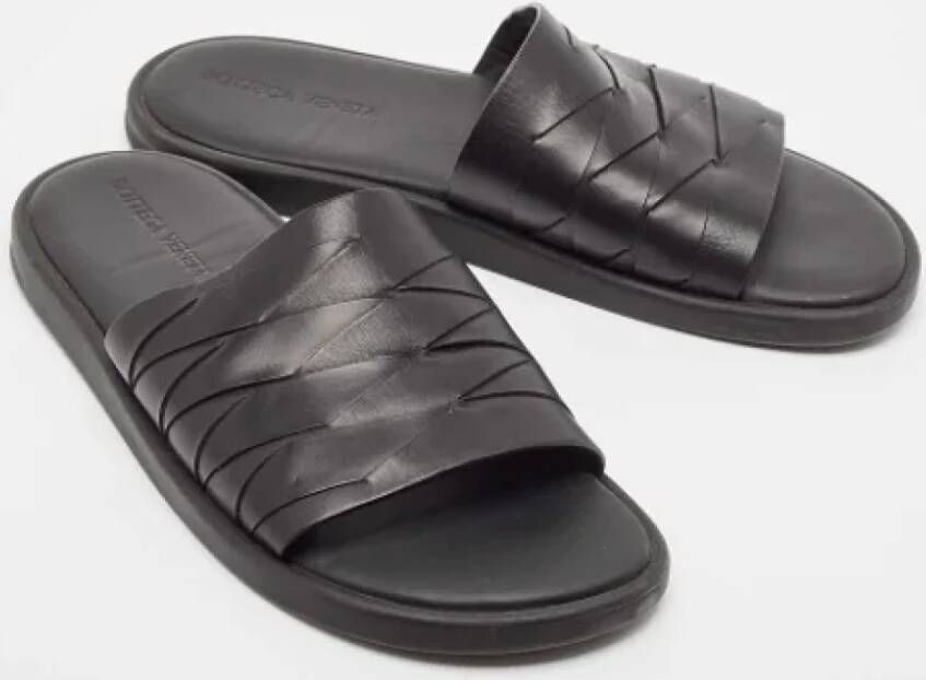Bottega Veneta Vintage Pre-owned Leather flats Black Heren