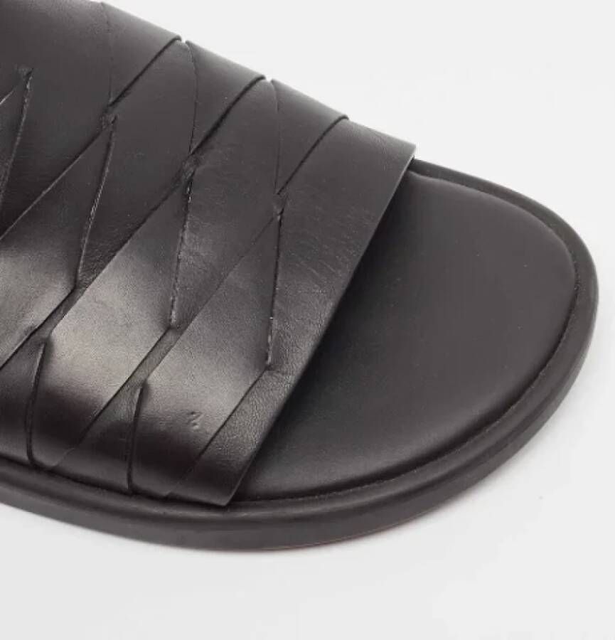 Bottega Veneta Vintage Pre-owned Leather flats Black Heren