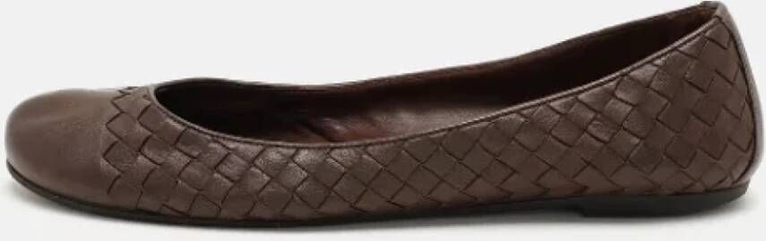 Bottega Veneta Vintage Pre-owned Leather flats Brown Dames