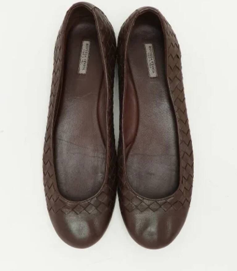 Bottega Veneta Vintage Pre-owned Leather flats Brown Dames