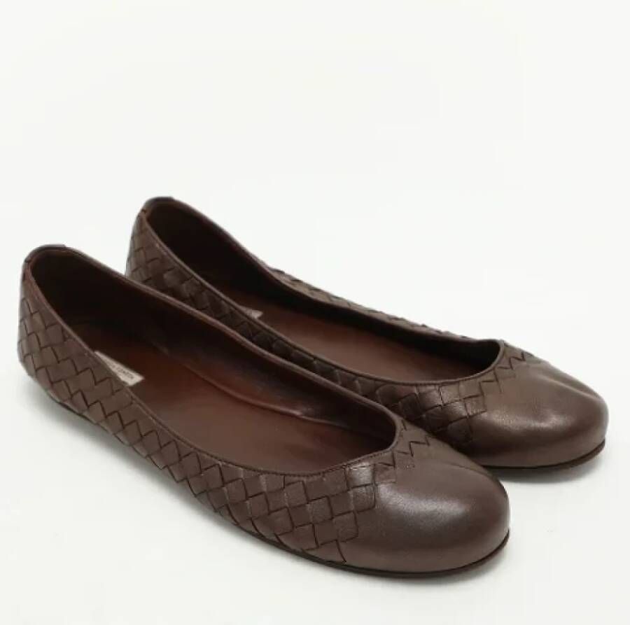Bottega Veneta Vintage Pre-owned Leather flats Brown Dames
