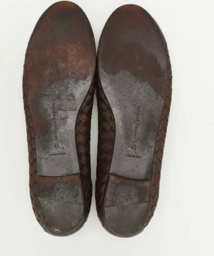 Bottega Veneta Vintage Pre-owned Leather flats Brown Dames
