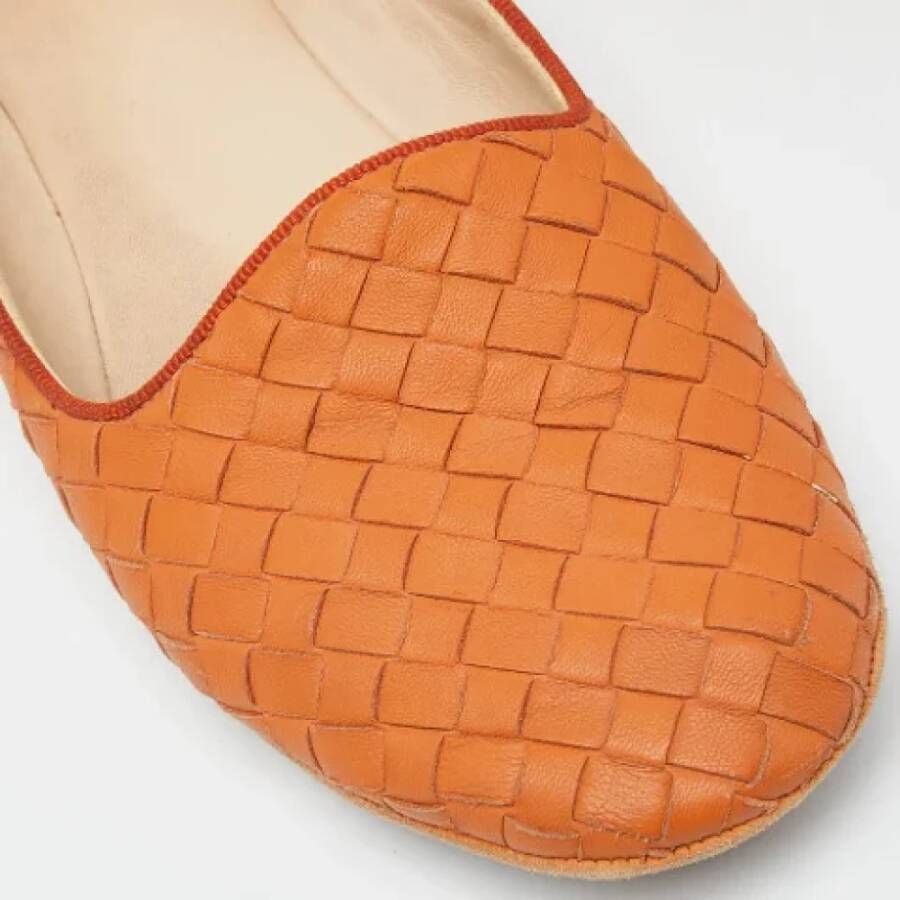 Bottega Veneta Vintage Pre-owned Leather flats Orange Dames