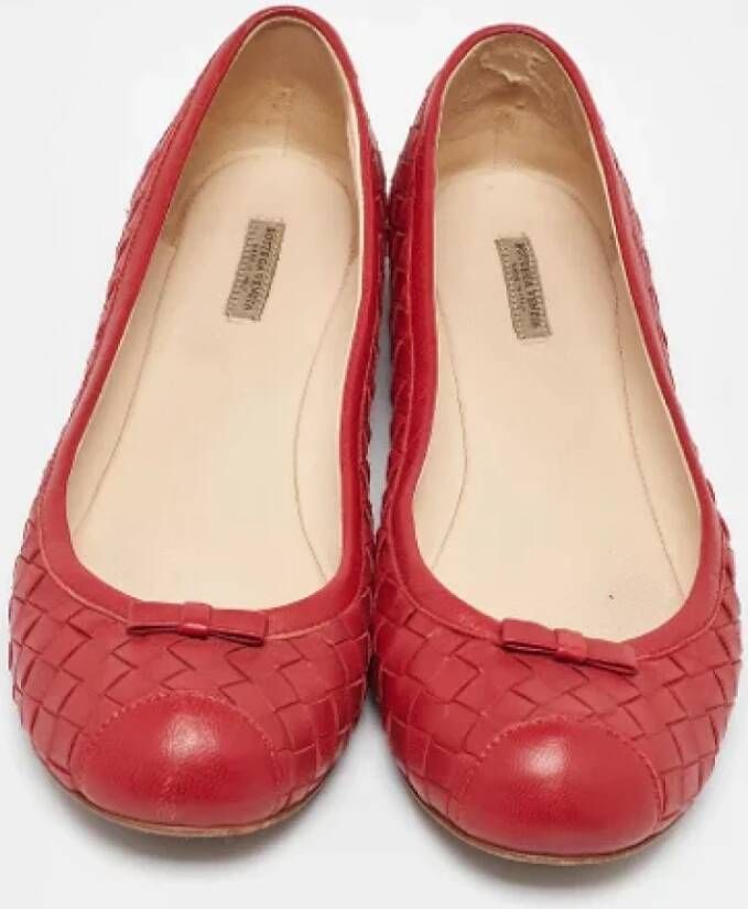 Bottega Veneta Vintage Pre-owned Leather flats Red Dames
