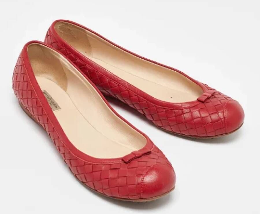 Bottega Veneta Vintage Pre-owned Leather flats Red Dames