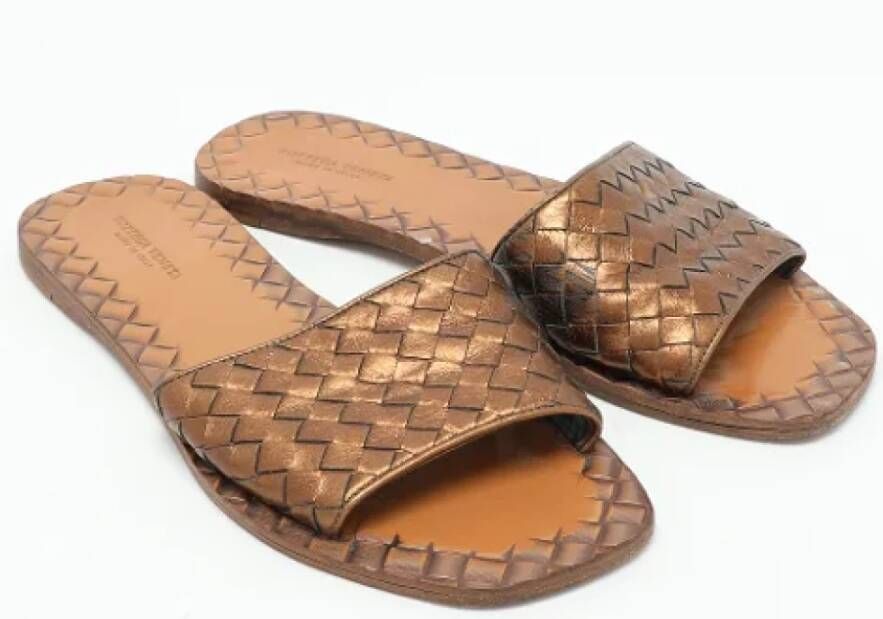 Bottega Veneta Vintage Pre-owned Leather flats Yellow Dames