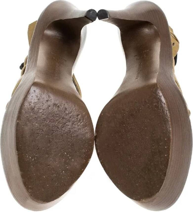 Bottega Veneta Vintage Pre-owned Leather sandals Beige Dames