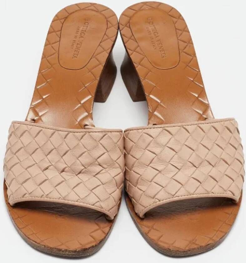 Bottega Veneta Vintage Pre-owned Leather sandals Beige Dames